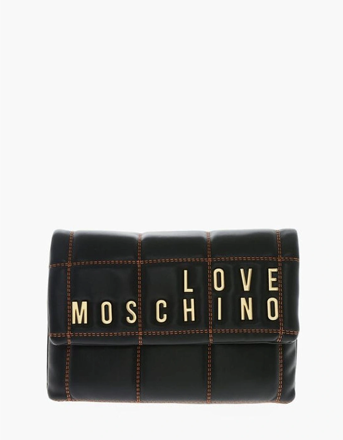 Solid Metal Logo Clutch with Removable Strap Women - Black Tote Bags, 6 of 5