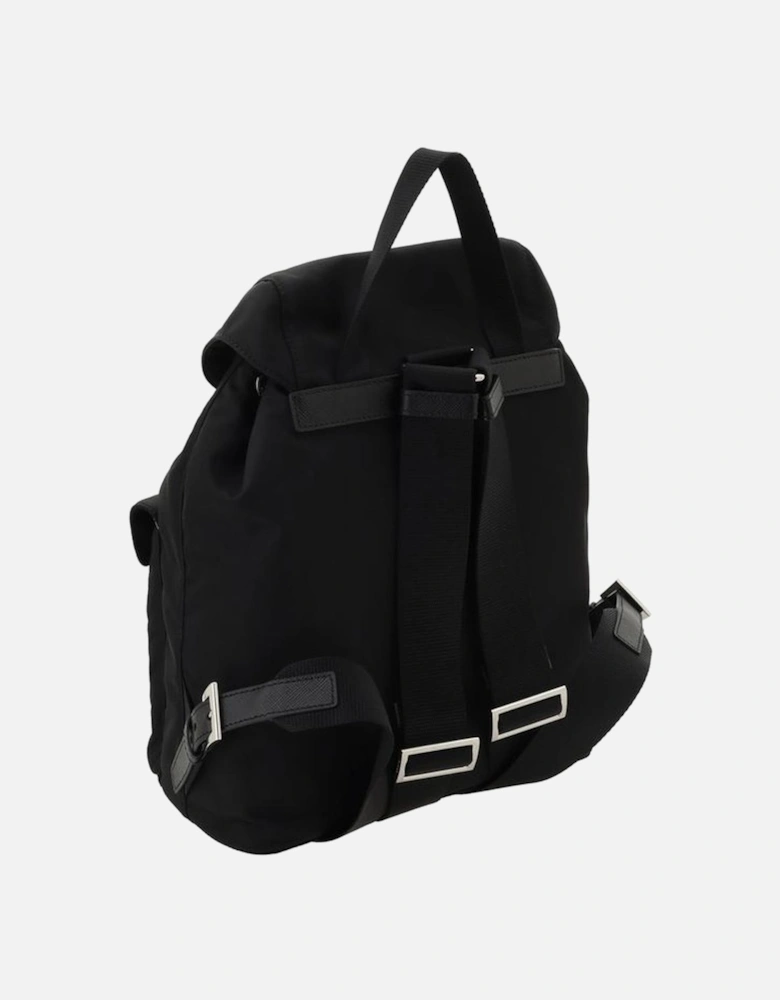 Re-Nylon Backpack with Front Patch Pockets Women - Black