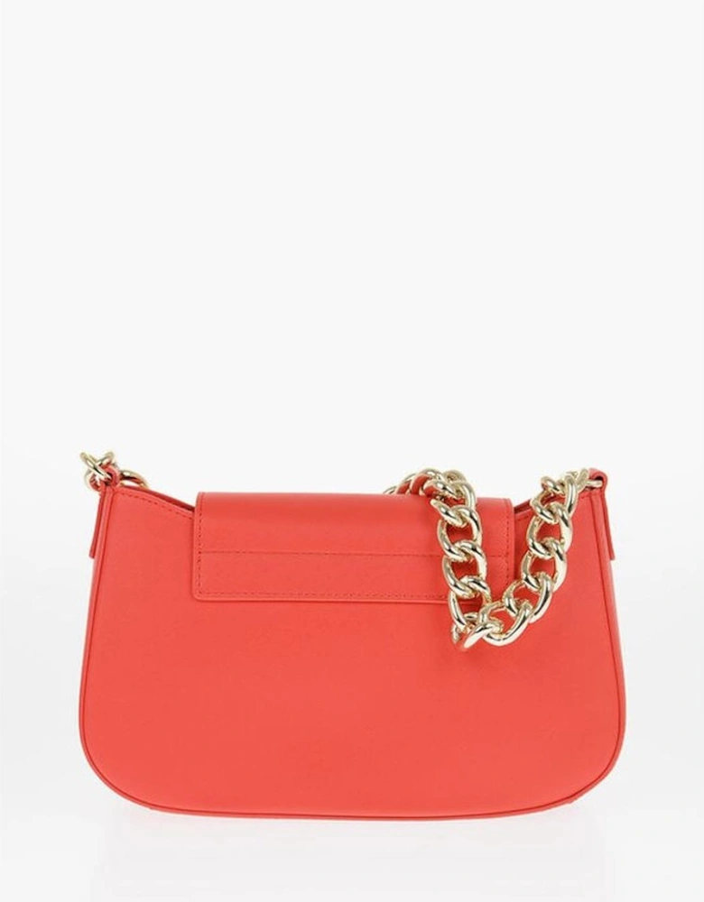 Eco-Leather Shoulder Bag with Adjustable Strap Women - Orange