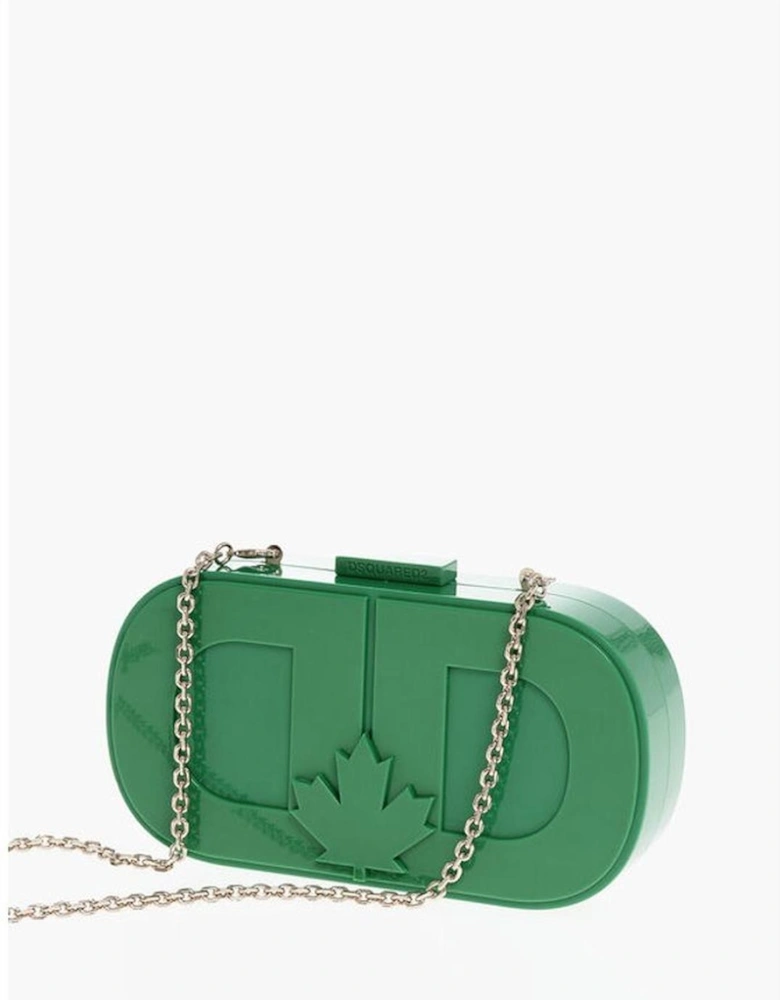 Removable Strap Casual Logo Bag Women - Green Clutch Bags