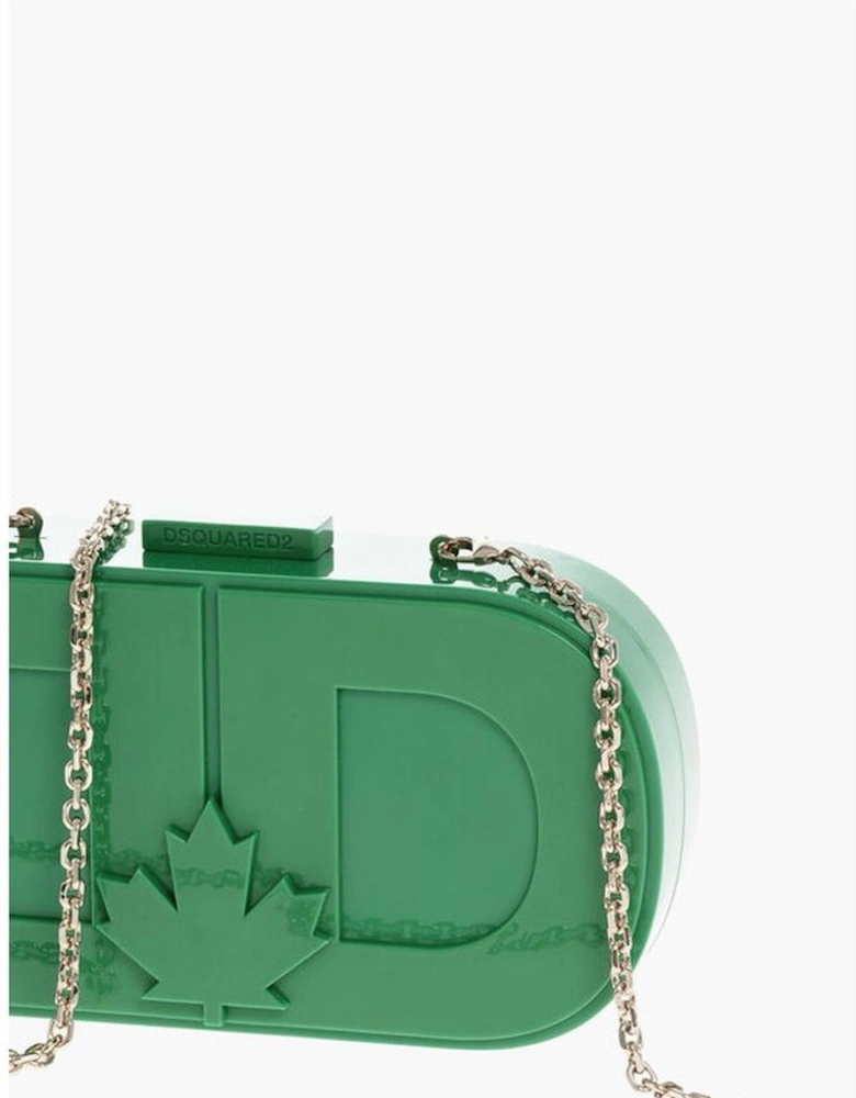 Removable Strap Casual Logo Bag Women - Green Clutch Bags