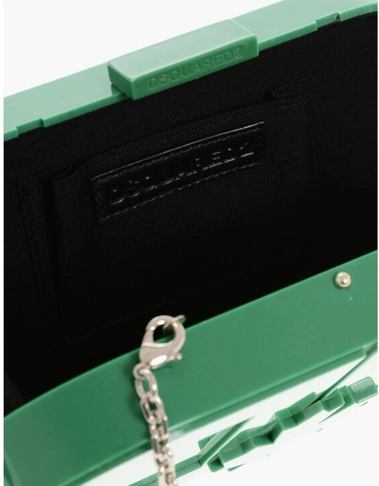 Removable Strap Casual Logo Bag Women - Green Clutch Bags