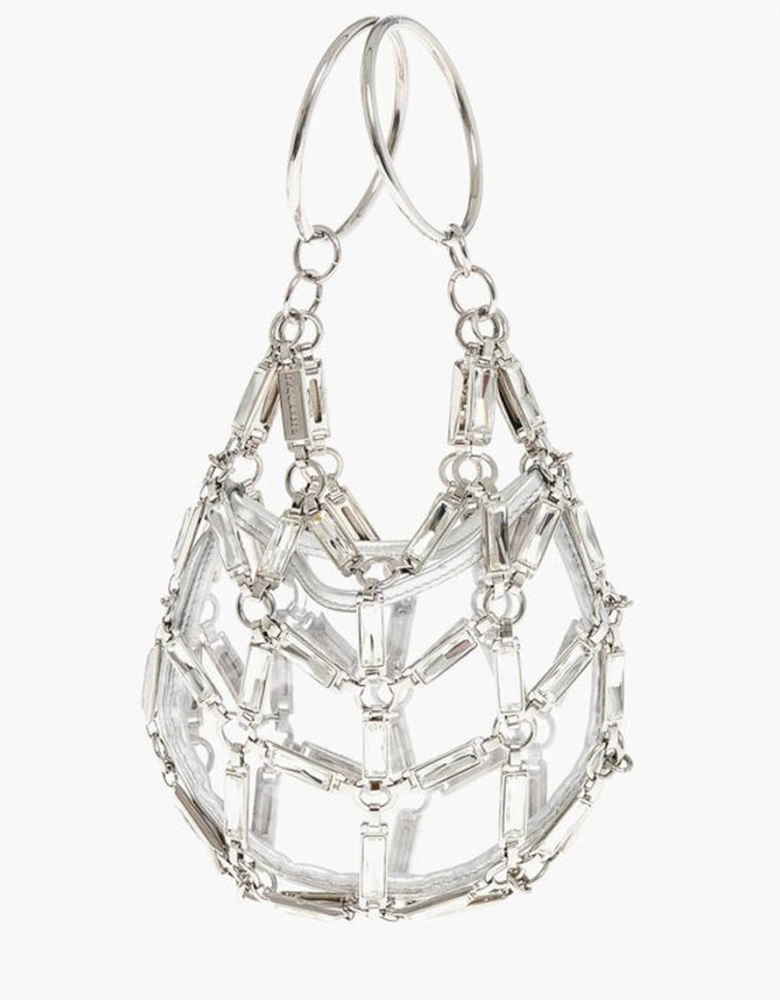 Rhinestone Silver Chic Clutch Handbag Women Tote Bags