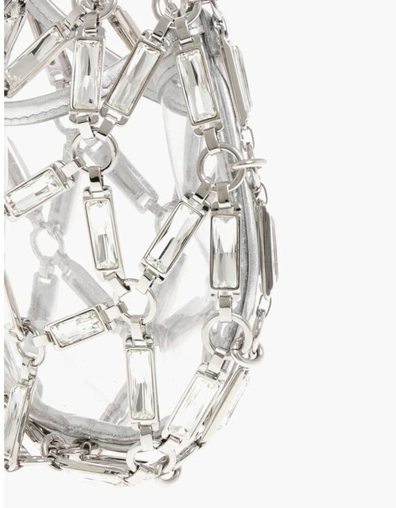 Rhinestone Silver Chic Clutch Handbag Women Tote Bags