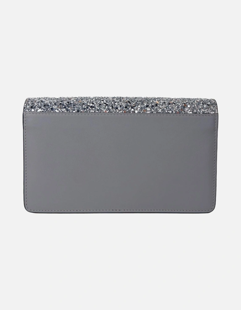 Glittered Shoulder Bag with Button Closure Women - Gray Crossbody Bags