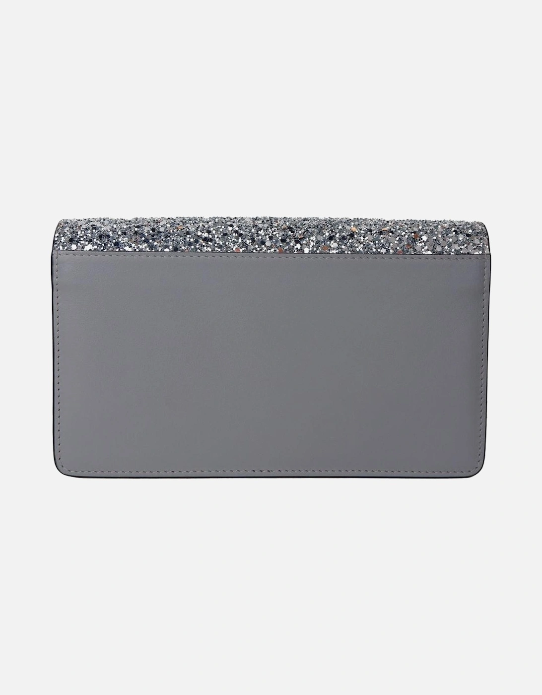 Glittered Shoulder Bag with Button Closure Women - Gray Crossbody Bags