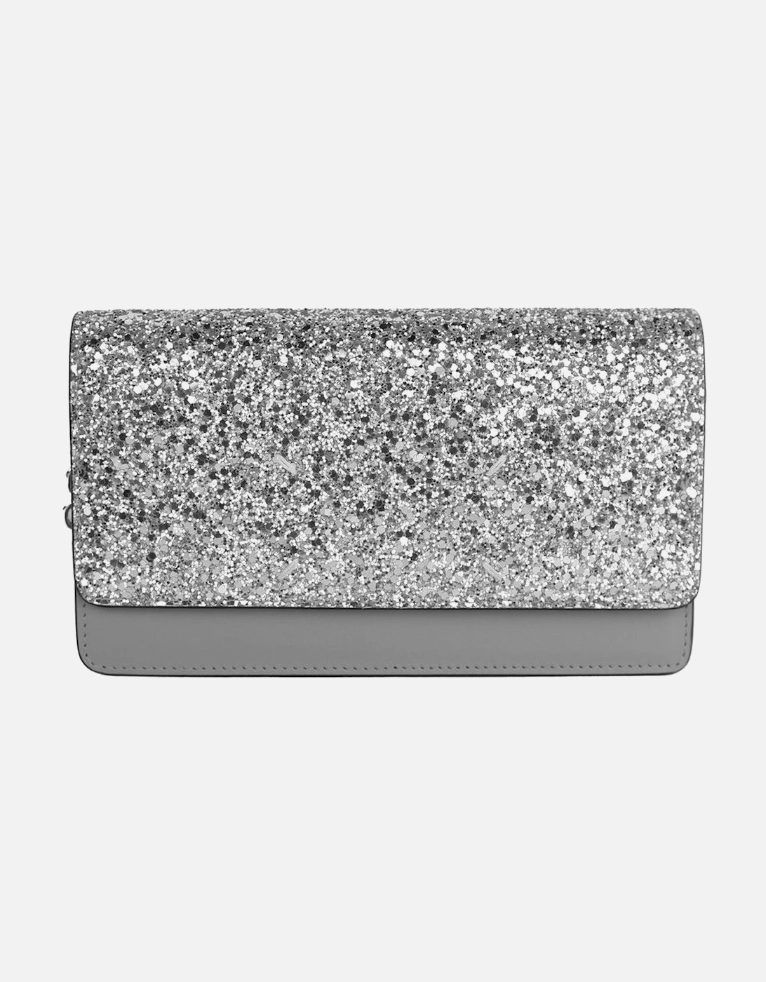 Glittered Shoulder Bag with Button Closure Women - Gray Crossbody Bags, 4 of 3