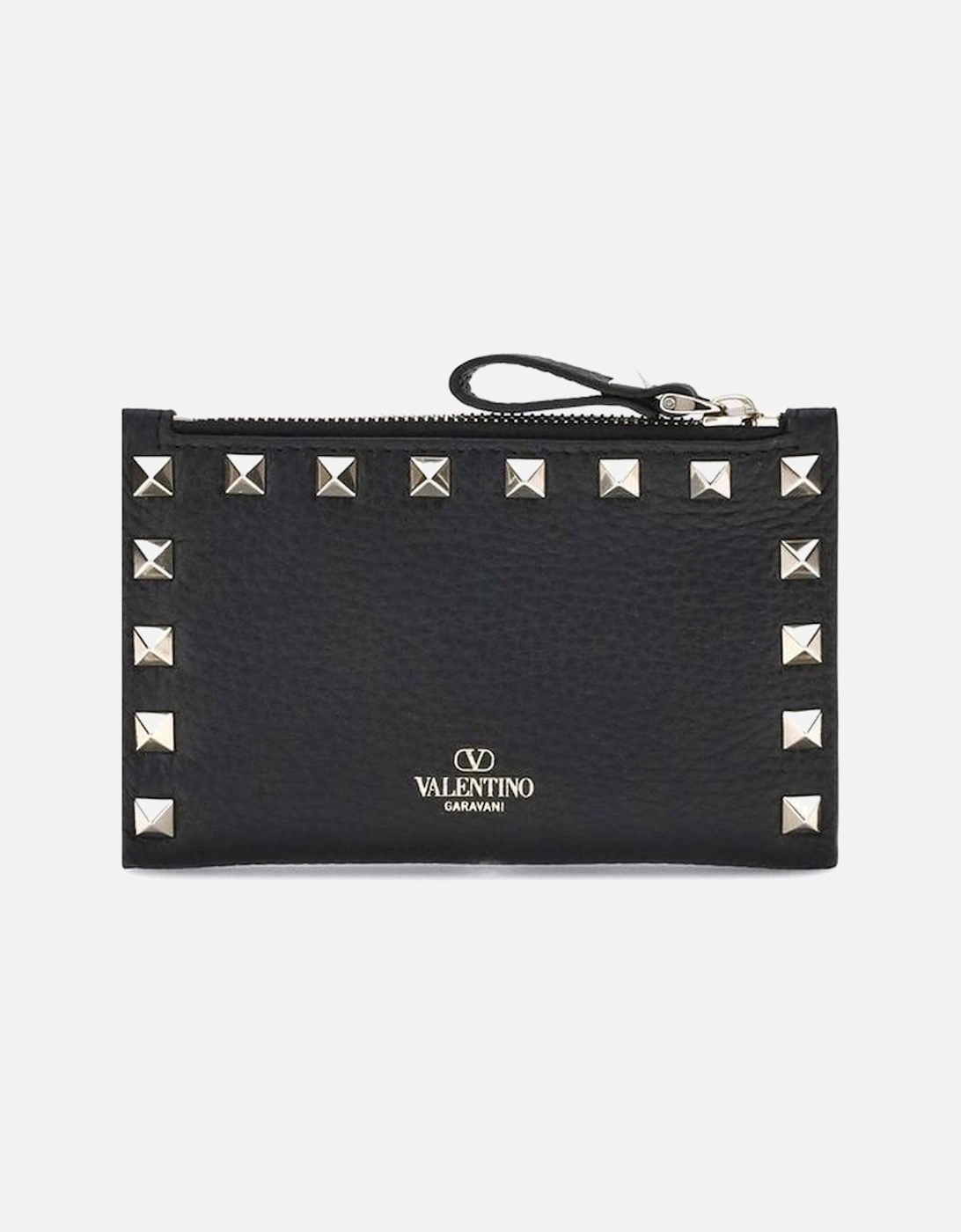 Rockstud Leather Bifold Wallet with Studs Women - Black