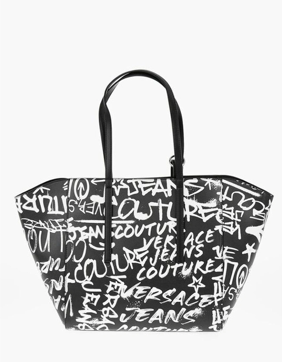 Logo Print Snap Button Shoulder Bag Women - Black And White, 5 of 4