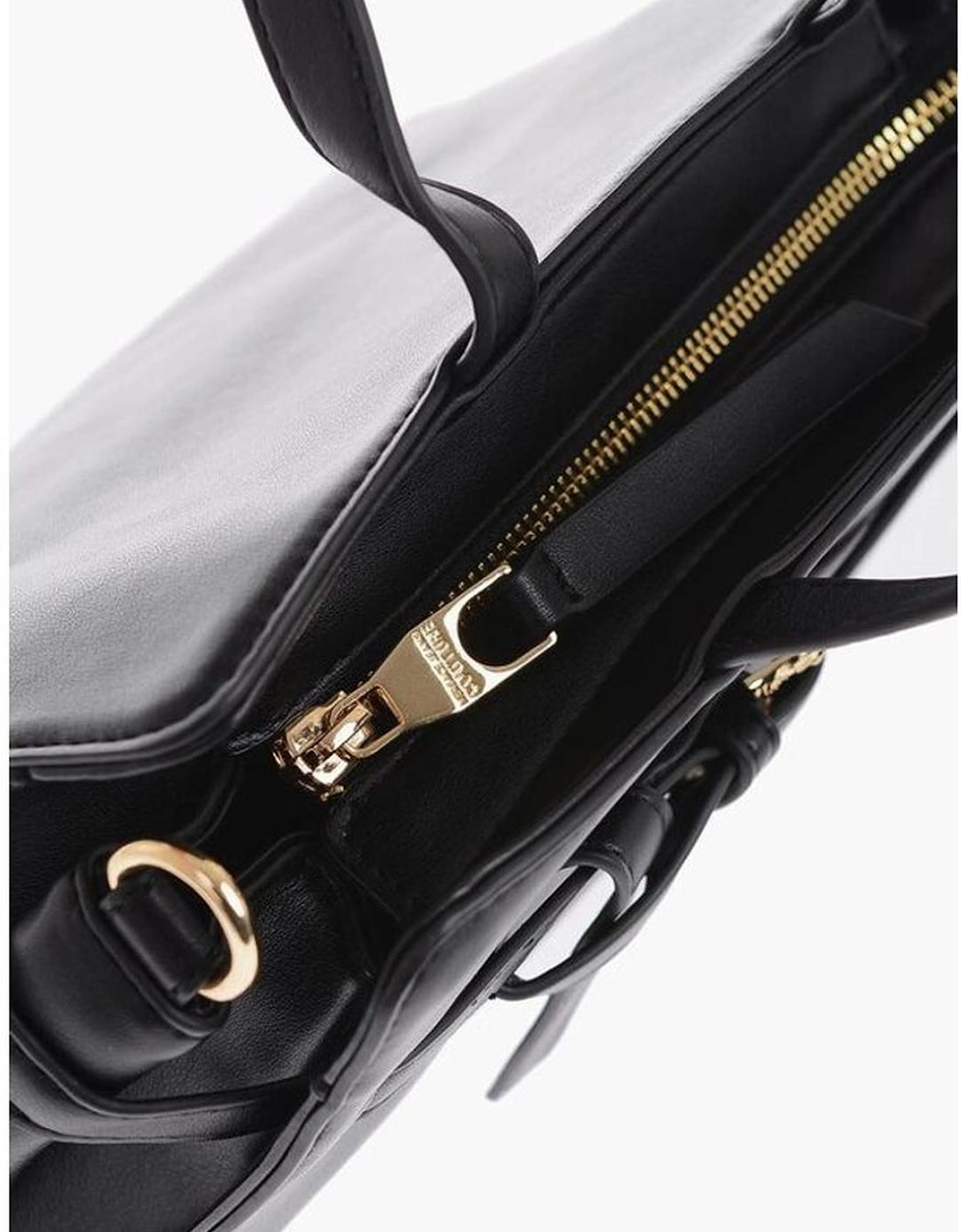 Eco-leather Handbag with Double Handle and Studs Women - Black Tote