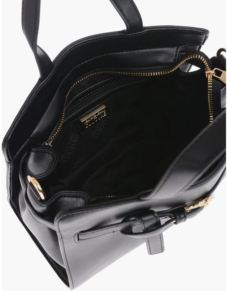 Eco-leather Handbag with Double Handle and Studs Women - Black Tote