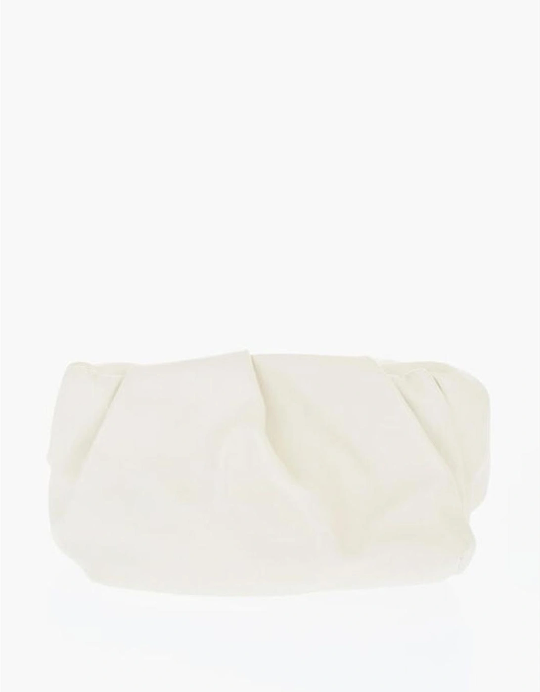 Leather Handbag with Metal Accents Women - White Clutch Bags