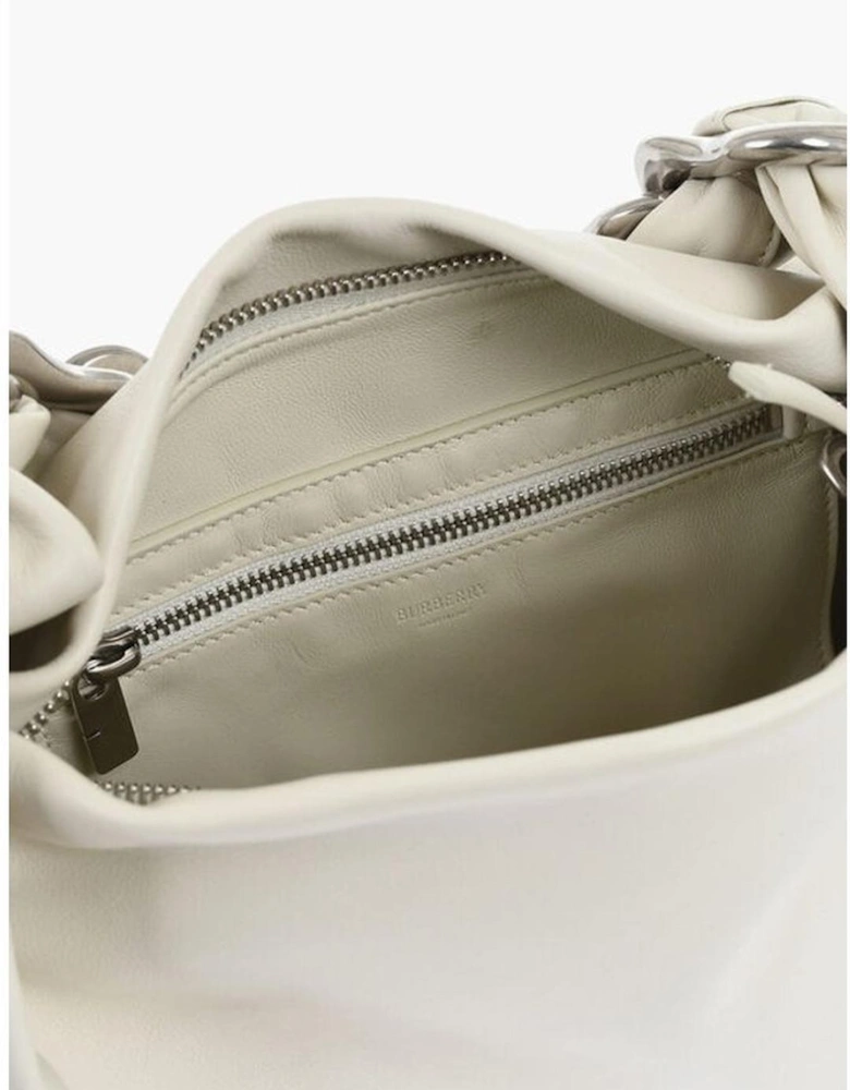 Leather Crossbody Bag with Gold Hardware Women - White Shoulder Bags