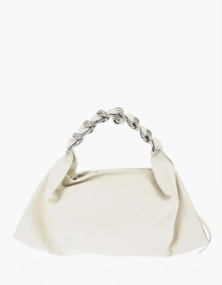 Leather Crossbody Bag with Gold Hardware Women - White Shoulder Bags
