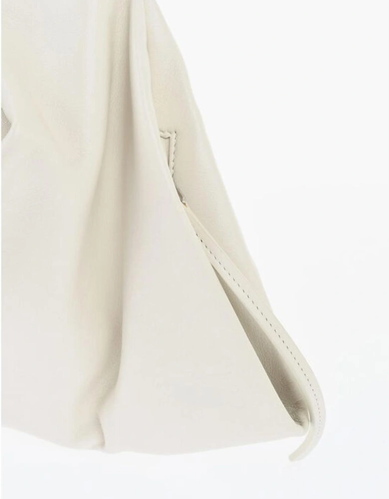 Leather Crossbody Bag with Gold Hardware Women - White Shoulder Bags