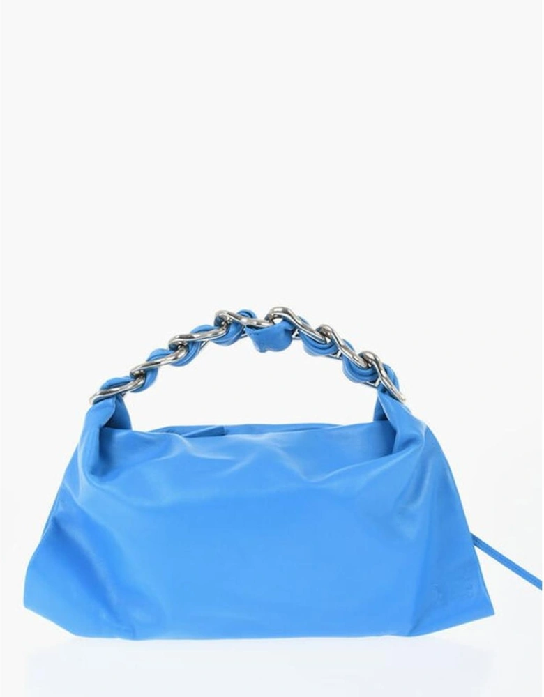 Textured Leather Clutch Bag Women - Blue Shoulder Bags