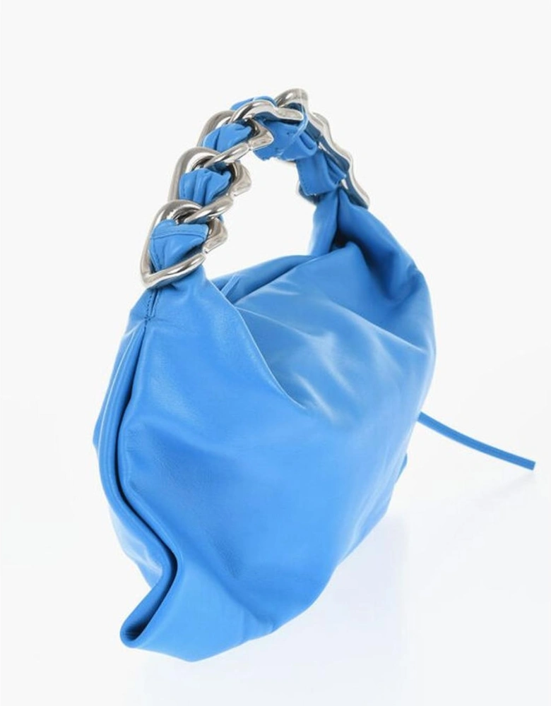 Textured Leather Clutch Bag Women - Blue Shoulder Bags