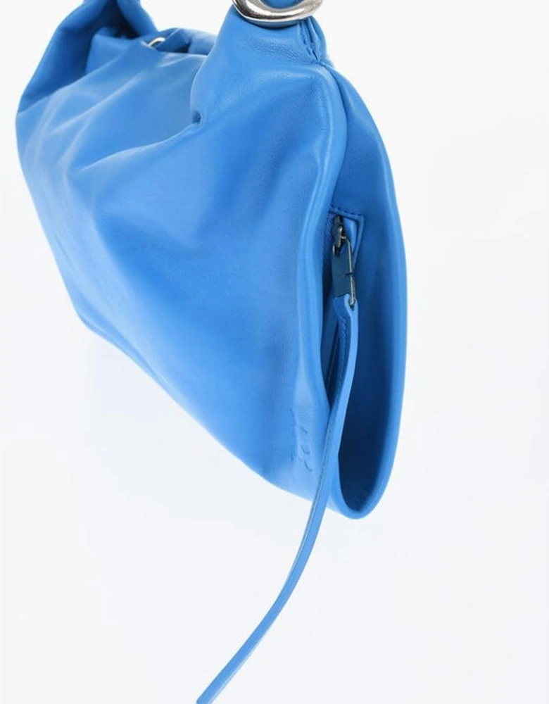 Textured Leather Clutch Bag Women - Blue Shoulder Bags