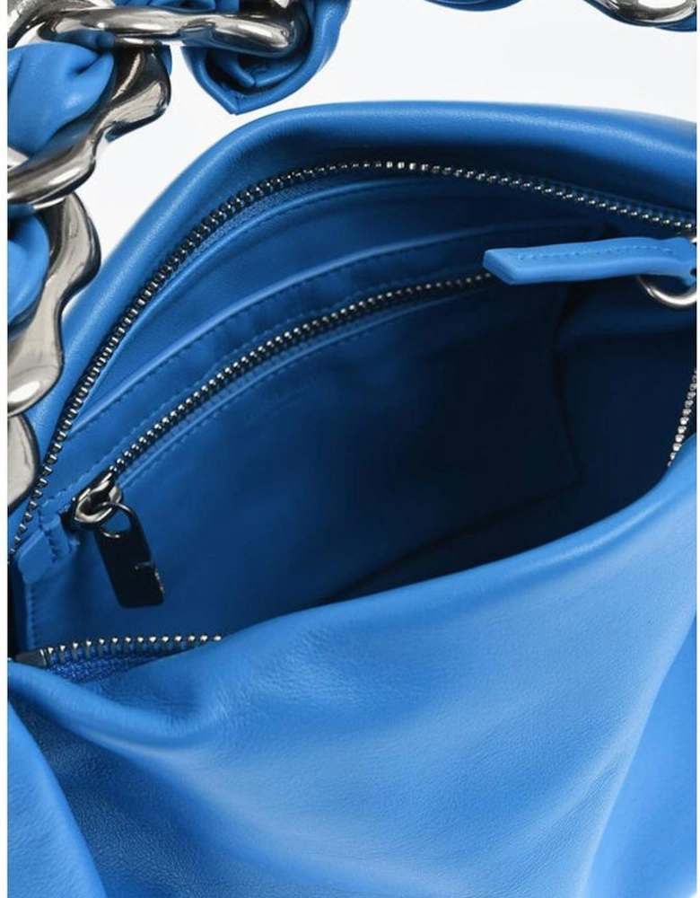 Textured Leather Clutch Bag Women - Blue Shoulder Bags