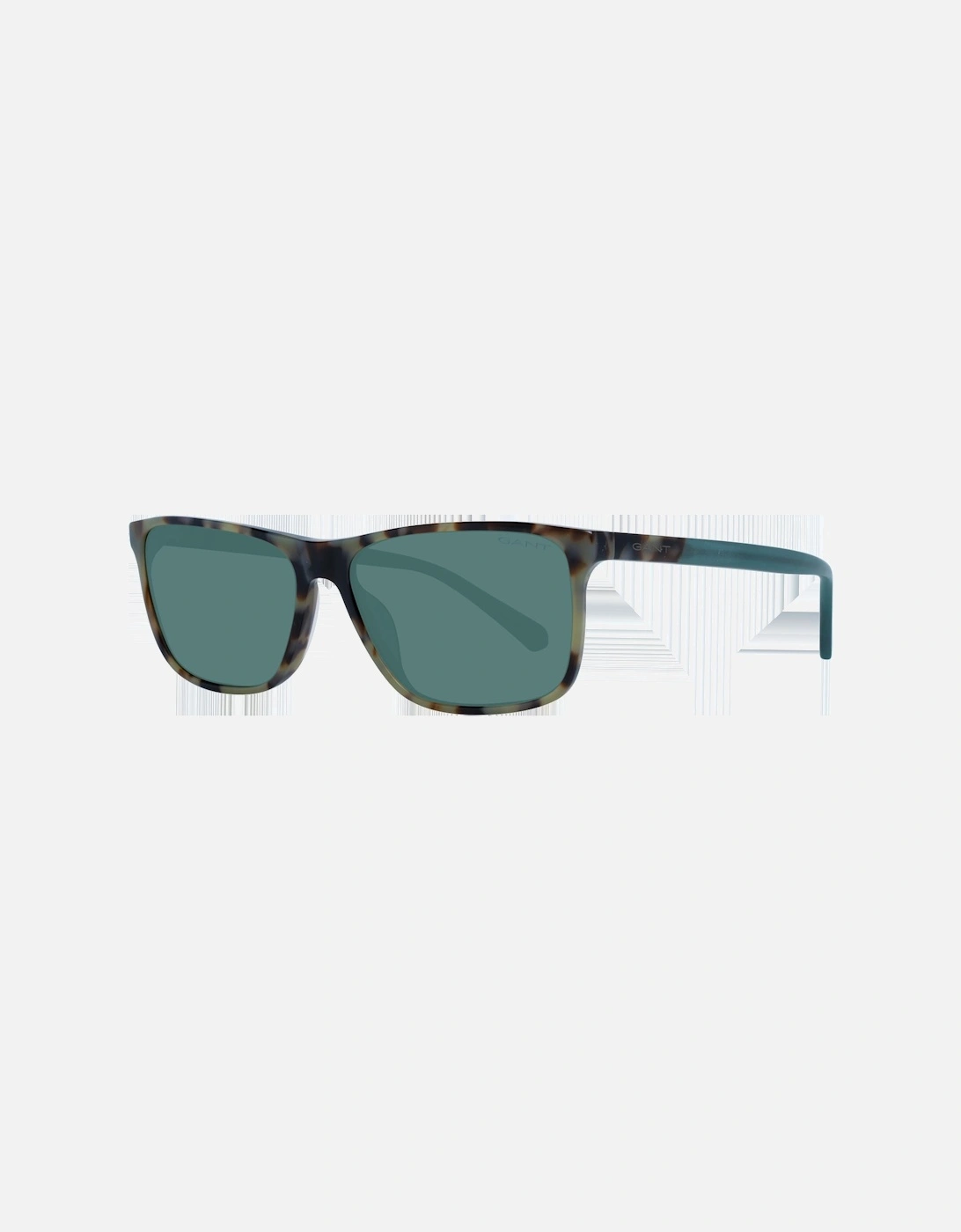 Square Full-Rim Sunglasses with Green Lenses Unisex - Brown, 5 of 4