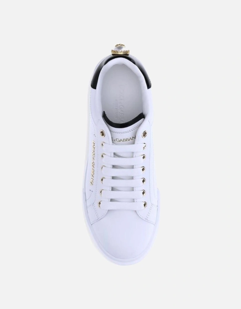 Portofino Leather Lace-Up Sneakers Women - White