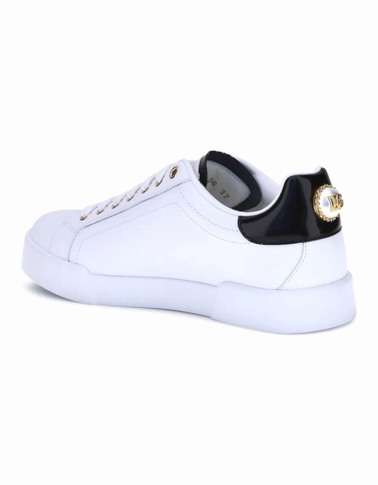Portofino Leather Lace-Up Sneakers Women - White