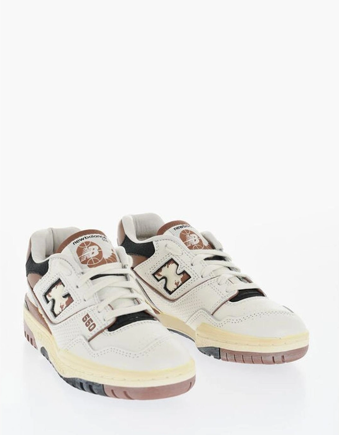 Leather Lace-Up Sneakers with Rubber Sole Women - White, 5 of 4