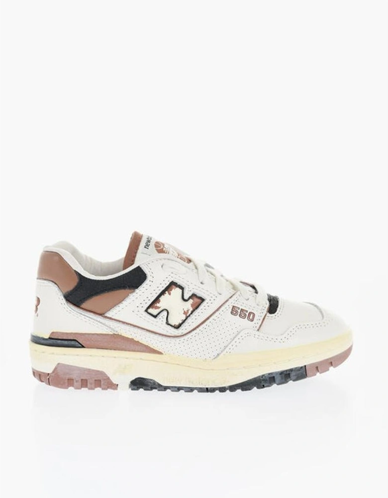 Leather Lace-Up Sneakers with Rubber Sole Women - White