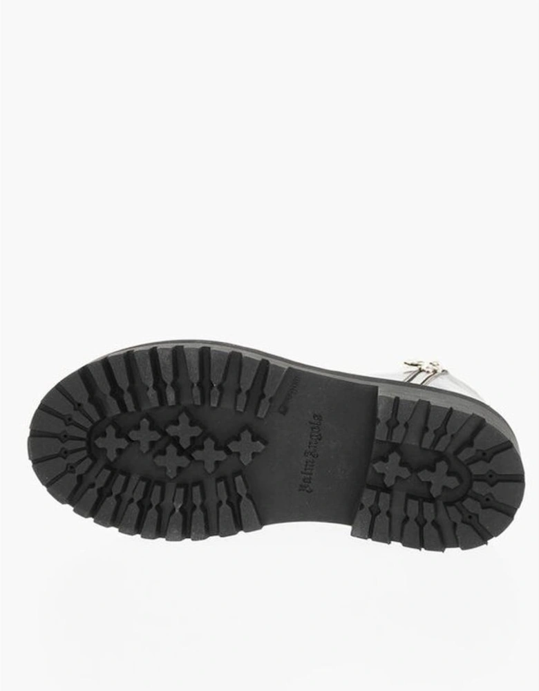 Zip Lace-Up Leather Boots Women - Black