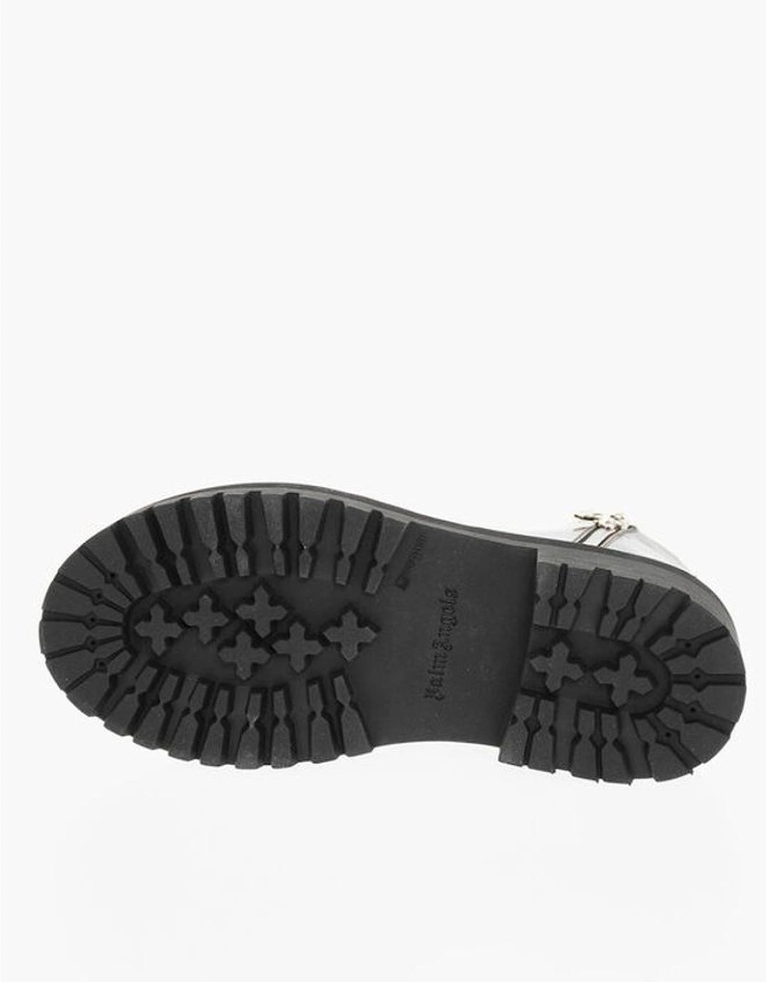 Zip Lace-Up Leather Boots Women - Black