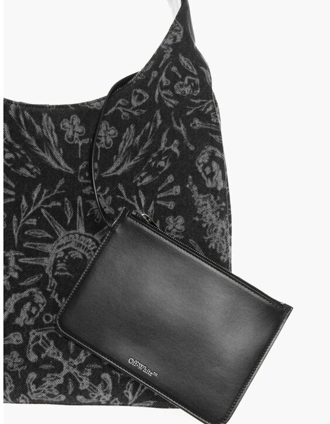 Logo Print Shoulder Bag with Lined Interior Women - Black And White