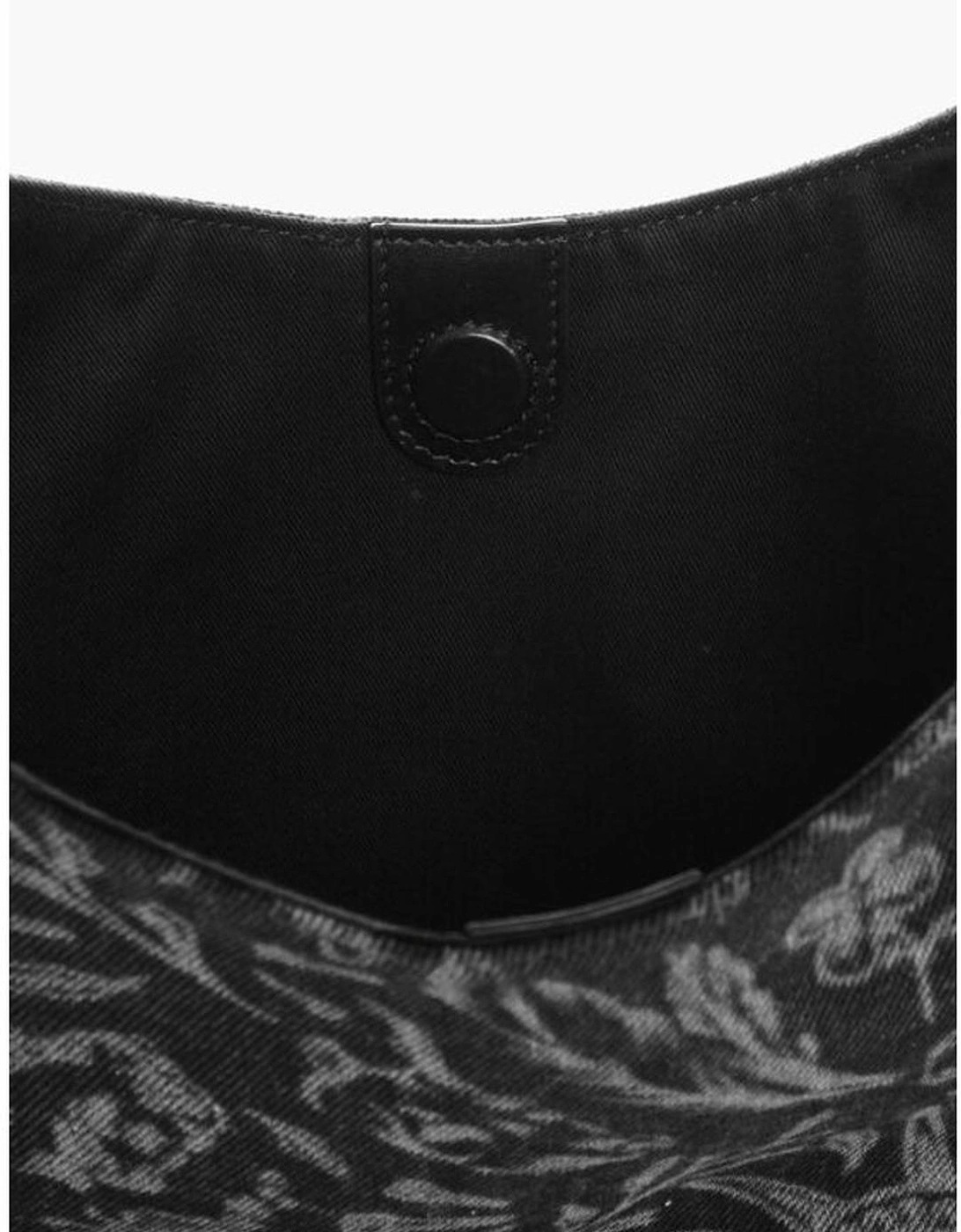 Logo Print Shoulder Bag with Lined Interior Women - Black And White