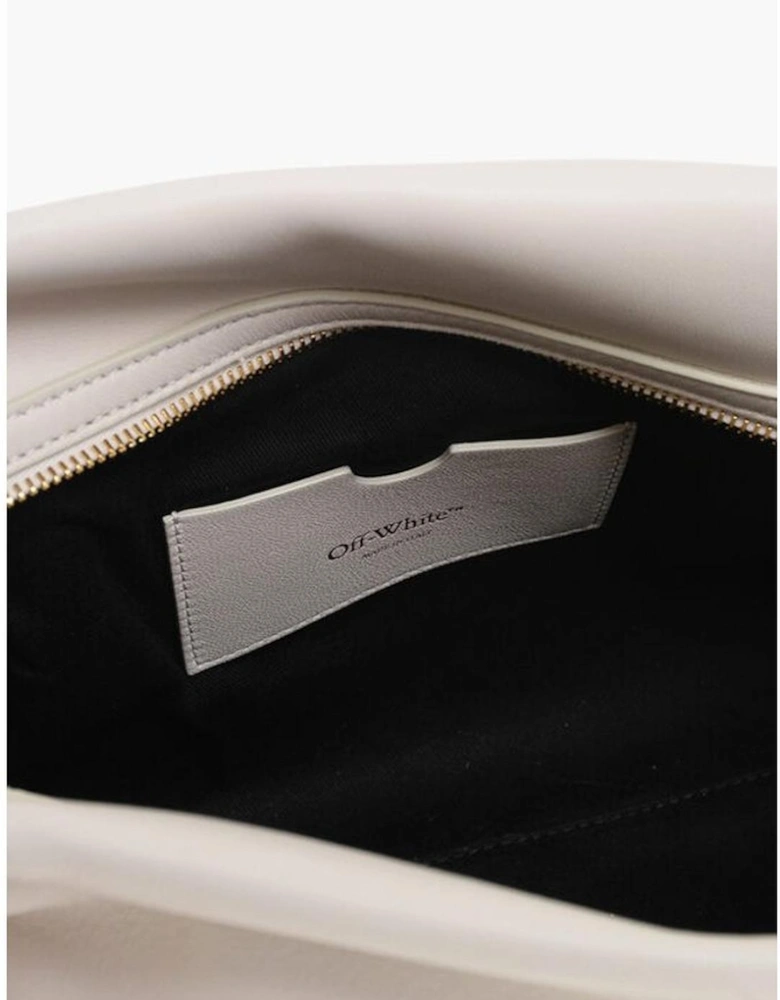Leather Shoulder Bag with Removable Strap Women - White Tote Bags