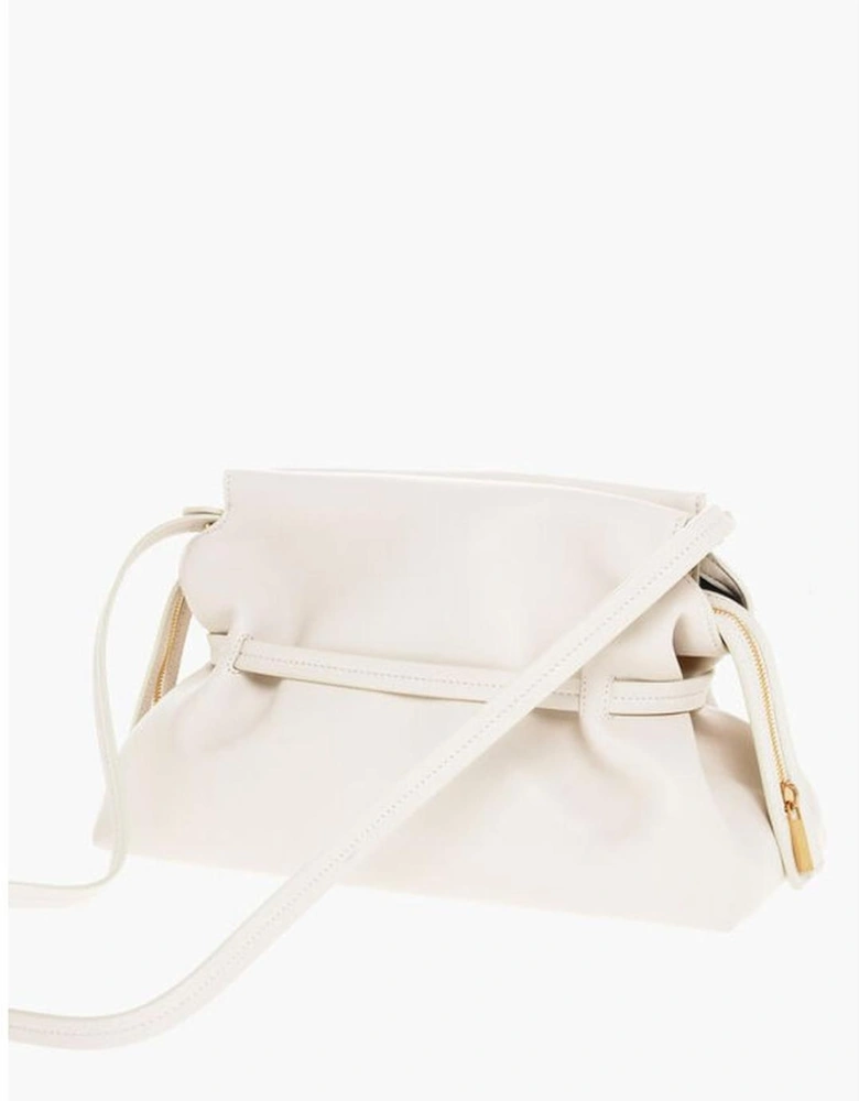 Leather Shoulder Bag with Removable Strap Women - White Tote Bags