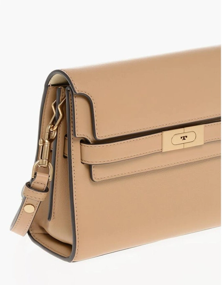 Structured Leather Tote Bag Women - Beige Shoulder Bags