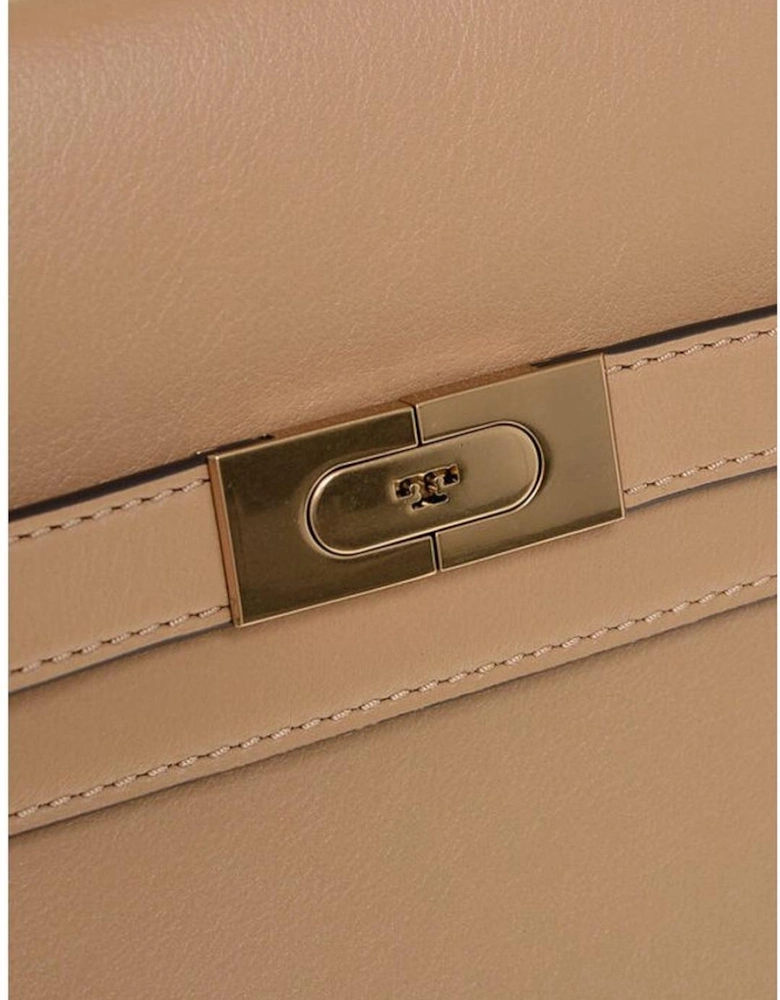 Structured Leather Tote Bag Women - Beige Shoulder Bags