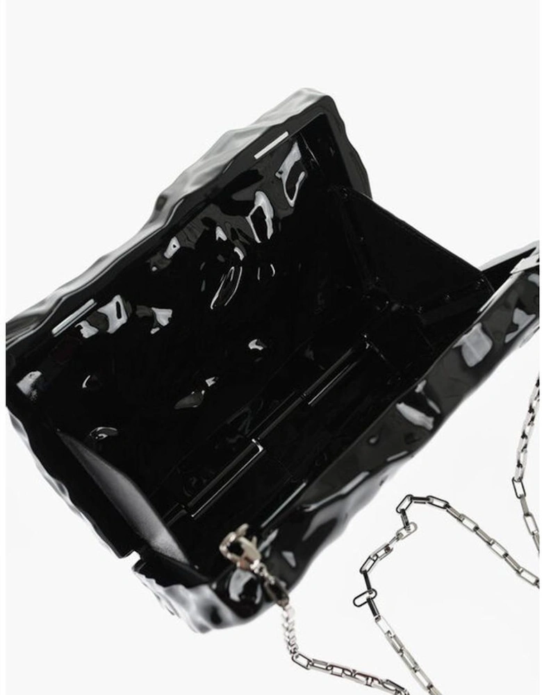 Logo Metal Handbag with Removable Shoulder Strap Women - Black Tote
