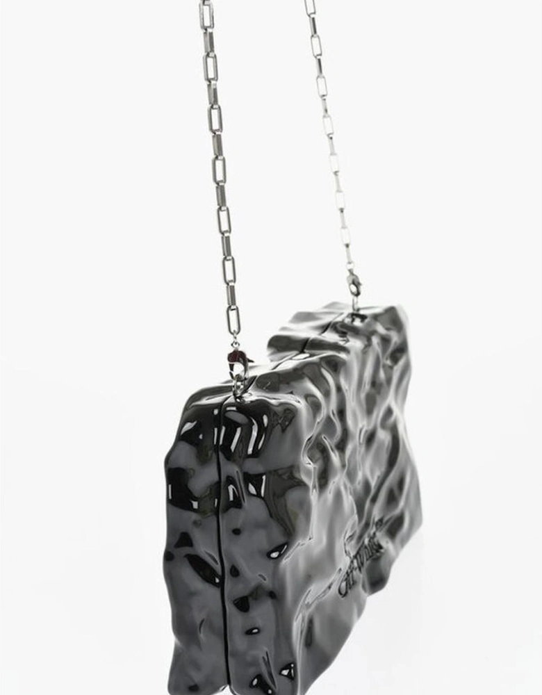 Logo Metal Handbag with Removable Shoulder Strap Women - Black Tote