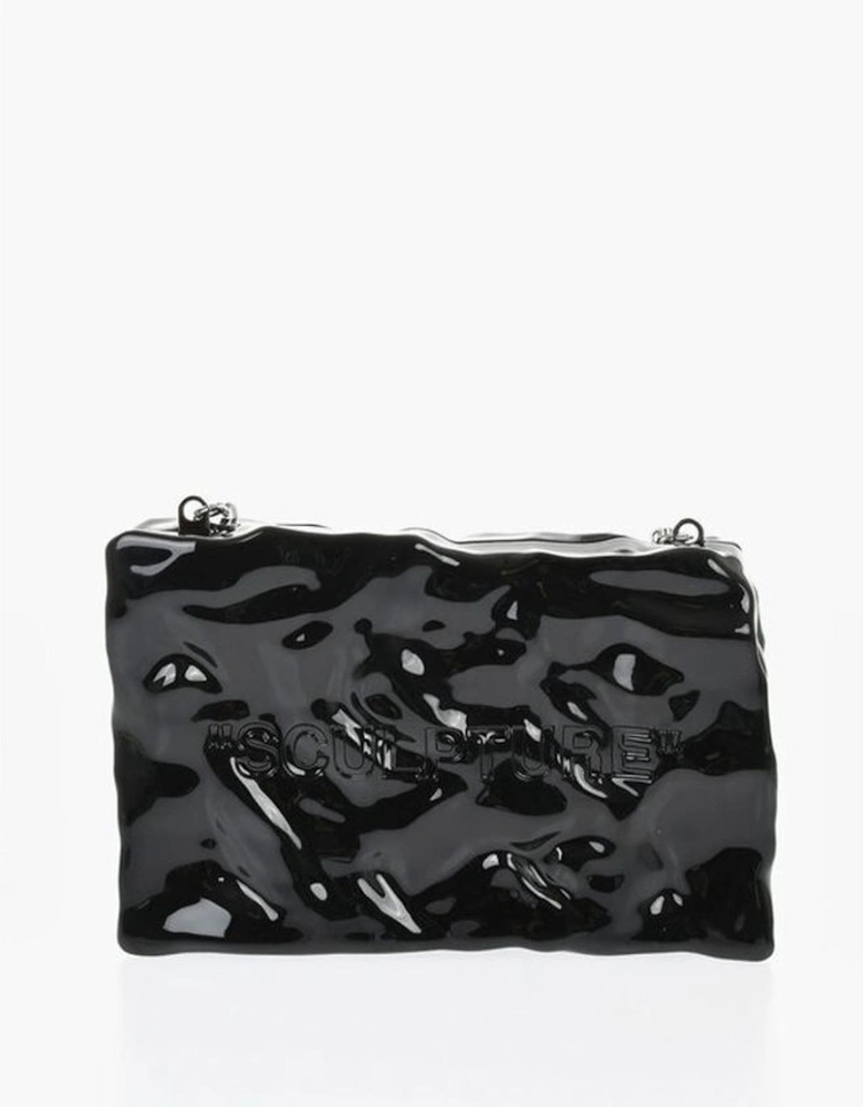 Logo Metal Handbag with Removable Shoulder Strap Women - Black Tote