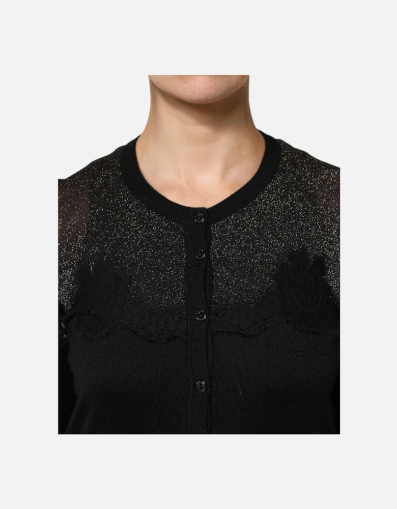 Long Sleeves Cardigan Sweater with Button Closure Women - Black