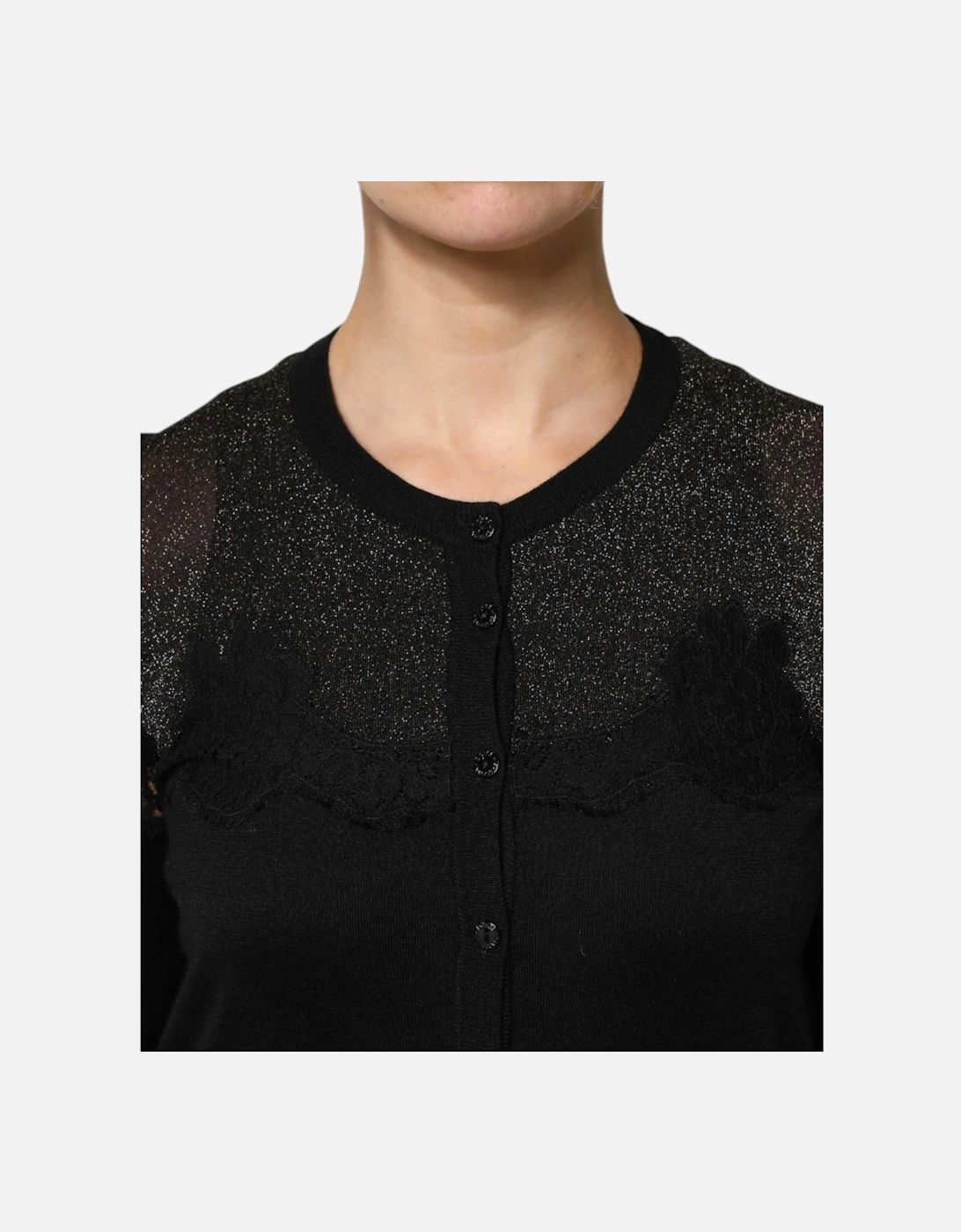 Long Sleeves Cardigan Sweater with Button Closure Women - Black
