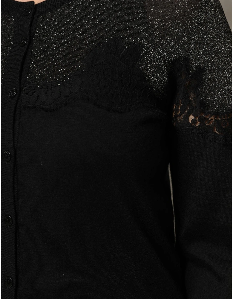 Long Sleeves Cardigan Sweater with Button Closure Women - Black