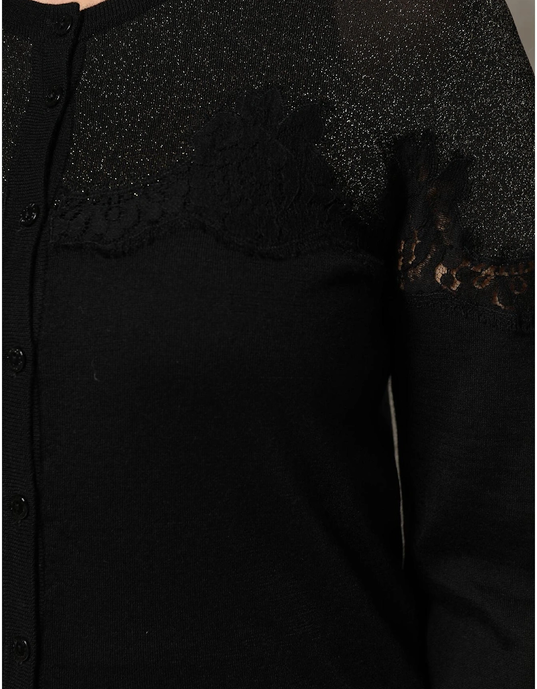 Long Sleeves Cardigan Sweater with Button Closure Women - Black