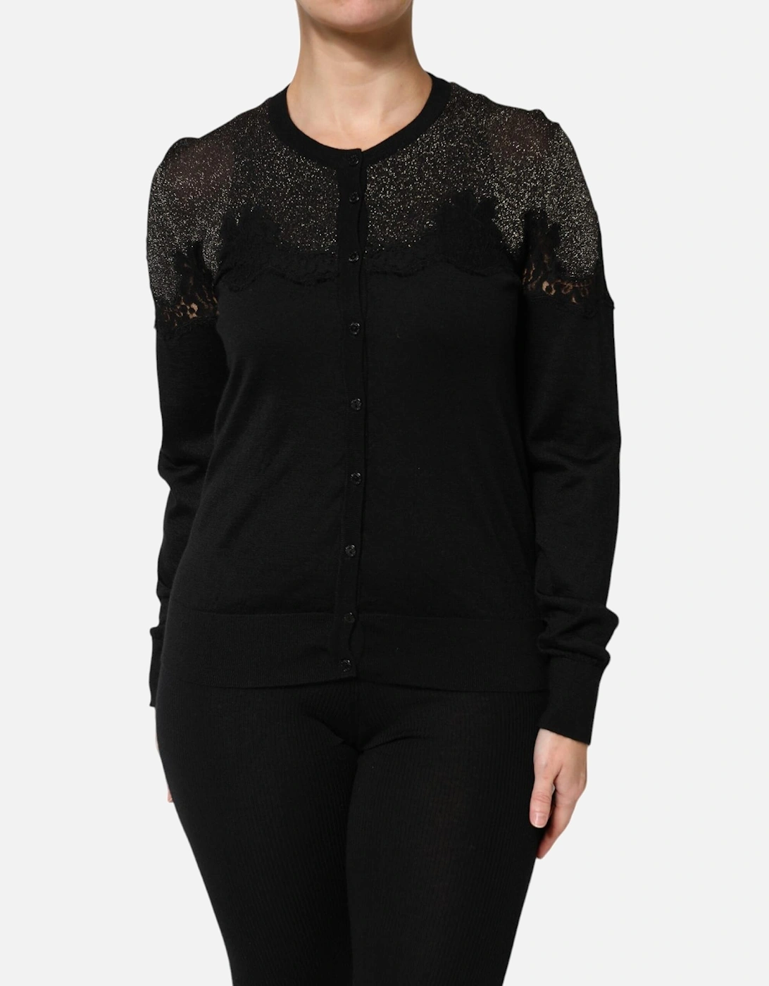Long Sleeves Cardigan Sweater with Button Closure Women - Black, 6 of 5