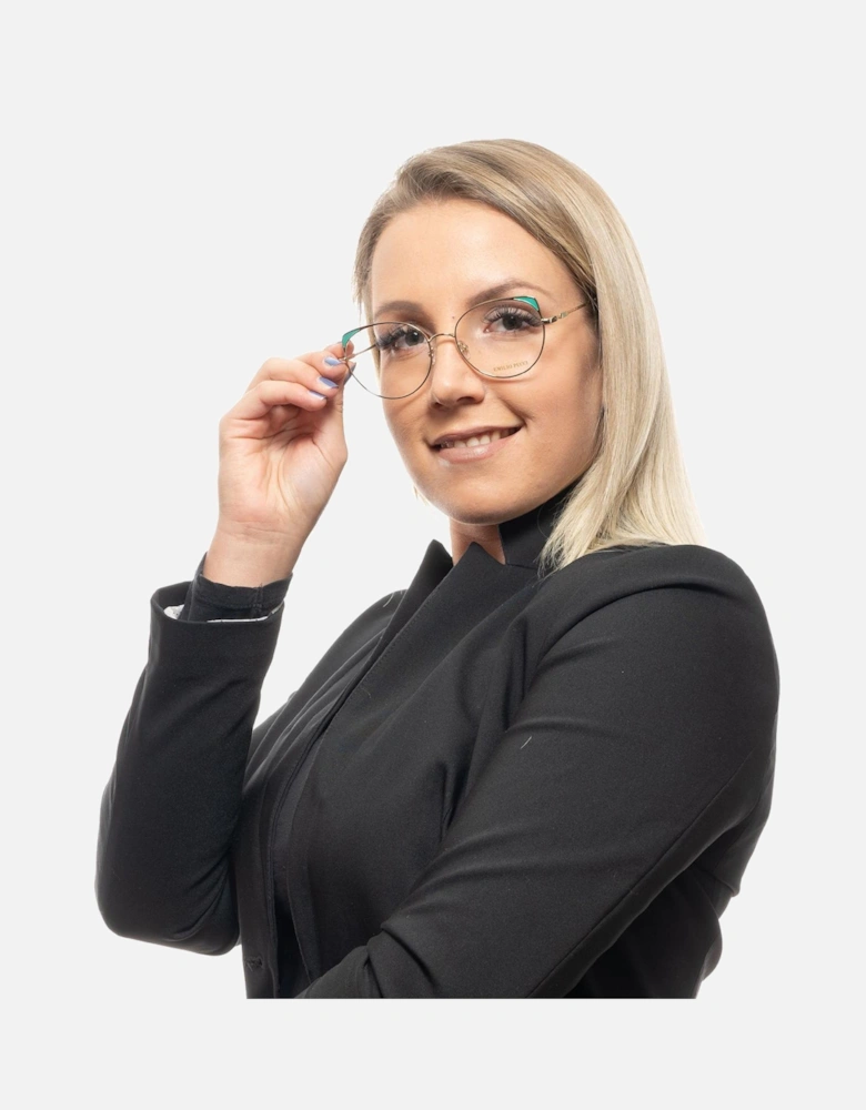 Full-Rim Metal Frame Eyeglasses Women - Gold
