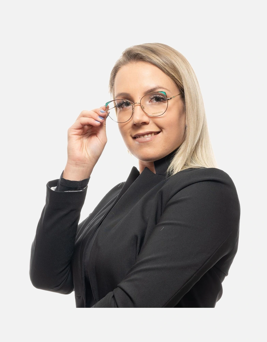Full-Rim Metal Frame Eyeglasses Women - Gold
