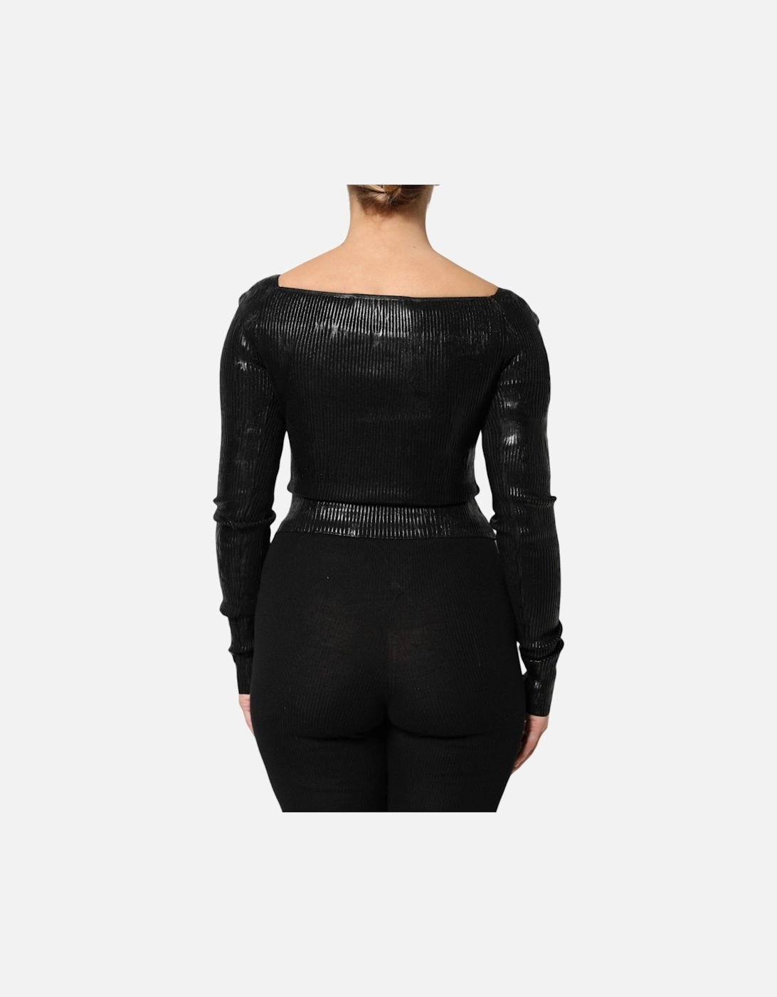 Long Sleeves Blouse with Logo Details Women - Black T-Shirts