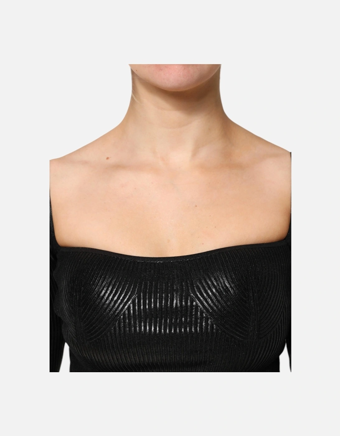 Long Sleeves Blouse with Logo Details Women - Black T-Shirts