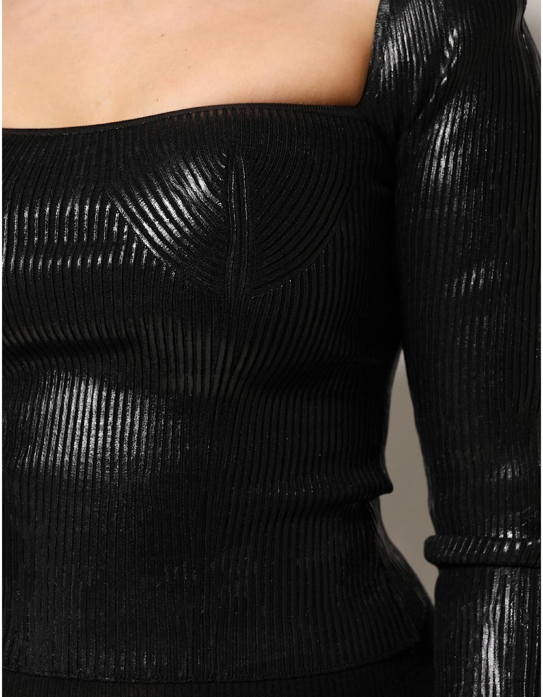 Long Sleeves Blouse with Logo Details Women - Black T-Shirts