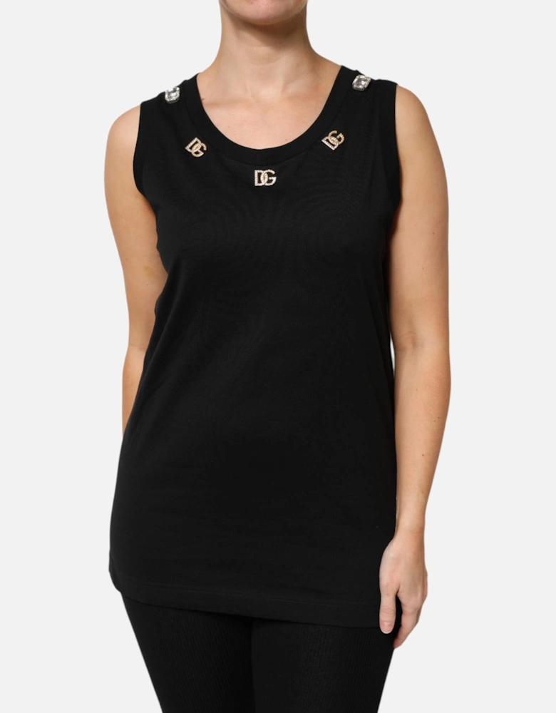 Sleeveless Round Neck Tank Top Women - Black T-Shirts